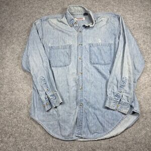 VTG Nautica Button Down Women Large Light Blue Light Wash
